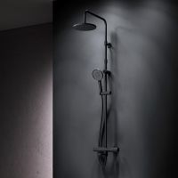 Душевая система AM.PM X-Joy с термостатом Черная матовая арт-F0785A522 — фото 7, Душевые стойки