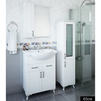Зеркало со шкафом Sanflor Глория 65 L Белое арт-С000005757 — фото 1, Зеркальные шкафы в ванную