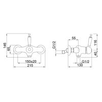 Смеситель для душа Migliore Oxford Золото арт-19168 — фото 2, Смеситель для душа