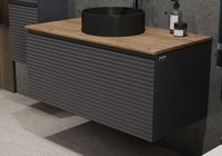 Тумба под раковину Jorno Cossety 100 подвесная Антрацит арт-Coss.01.100/P/A-DZ/JR — фото 2, Тумбы под раковину