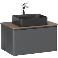 Тумба под раковину Raval Morelle 80 подвесная Антрацит Трюфель арт-Mrl.01.80/P/A-T/RL — фото 1, Тумбы под раковину