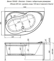 Акриловая ванна Aquanet Graciosa 150x90 L без гидромассажа арт-205325 — фото 10, Акриловые ванны