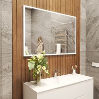 Зеркало Bond Cube 120x80 с подсветкой с сенсорным выключателем арт-M44ZE-12080 — фото 6, Зеркала в ванную комнату