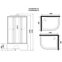 Душевая кабина Niagara Eco 120x90 L без гидромассажа арт-E120/90/40L/TN — фото 14, Душевые кабины