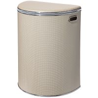 Корзина для белья Geralis Ромб Белая, кант Хром, полукруглая арт-RWH-O — фото 1, Корзины для белья