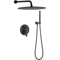 Душевая система Berges Ventas 2R Black Черная матовая арт-073004 — фото 1, Встраиваемые душевые комплекты