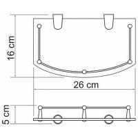 Стеклянная полка WasserKRAFT Хром арт-K-588 — фото 4, Полки для ванной и душа