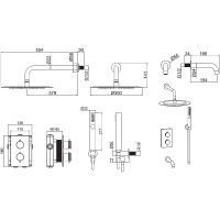 Душевая система Allen Brau Priority с термостатом Хром арт-5.31014-00 — фото 3, Встраиваемые душевые комплекты