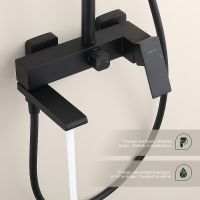 Душевая система Splenka Черная матовая арт-S224.24.06 — фото 8, Душевые стойки