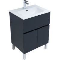 Тумба под раковину Aquanet Алвита New 60 Антрацит арт-277547 — фото 3, Тумбы под раковину