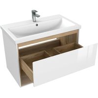 Тумба под раковину Cersanit Louna 80 подвесная Белая арт-64071 — фото 6, Тумбы под раковину