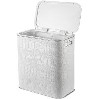 Корзина для белья Geralis Croco Белая, кант Хром, малая арт-KWH-M — фото 2, Корзины для белья