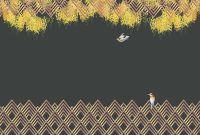 Фреска Ortograf Forma 32657 Фактура бархат FX Флизелин (4*2,7) Черный/Золото, Абстракция/Птицы арт-32657 (бархат FX) — фото 2, Фрески