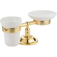 Стакан для зубных щеток с мыльницей Migliore Mirella Золото арт-17325 — фото 1, Стаканы для зубных щеток