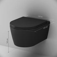 Унитаз AM.PM Func FlashClean подвесной Черный матовый с сиденьем Микролифт арт-C8F1700MBSC — фото 15, Подвесные унитазы