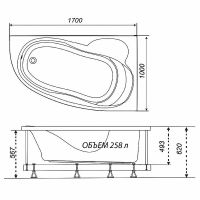 Акриловая ванна Triton Изабель 170x100 L без гидромассажа арт-Щ0000048746 — фото 5, Акриловые ванны