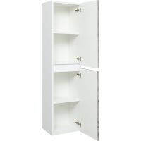 Шкаф пенал Runo Манхэттен 35 подвесной Серый бетон Белый арт-00-00001020 — фото 2, Пеналы для ванной комнаты