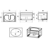 Тумба с раковиной Brevita Enfida 70 подвесная Белая матовая арт-УТ000014764 — фото 6, Тумбы с раковиной