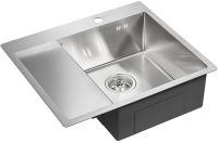 Кухонная мойка Paulmark Kroner 59F Брашированная сталь арт-PM225951-BSR — фото 2, Кухонные мойки