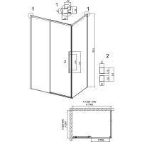 Душевой уголок Grossman Galaxy 130х90 профиль Хром стекло шиншилла арт-120.K33.01.1390.10.02 — фото 10, Прямоугольные душевые уголки