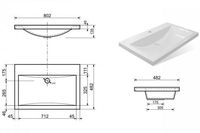 Раковина Эстет Монако 80 Белая арт-ФР-00002611 — фото 5, Раковины встраиваемые сверху
