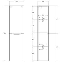 Шкаф пенал BelBagno Fly-Marino 40 L подвесной Rovere Nature арт-FLY-MARINO-1500-2A-SC-RN-P-L — фото 7, Пеналы для ванной комнаты