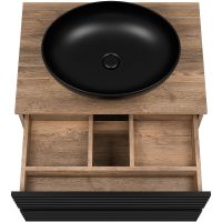 Тумба под раковину Brevita Dakota 70 подвесная Черный кварц Дуб Галифакс олово арт-DAK-09070-19/02-2Я — фото 5, Тумбы под раковину