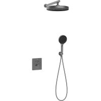 Душевая система Vincea Inspire с термостатом Вороненая сталь арт-VSFW-3I21MT2RGM — фото 1, Встраиваемые душевые комплекты