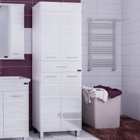 Шкаф пенал СанТа Омега 60 Белый арт-507007 — фото 1, Пеналы для ванной комнаты