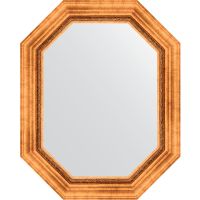 Зеркало Evoform Octagon 61x76 в багетной раме - Римское золото 88 мм арт-BY 7162 — фото 1, Зеркала в ванную комнату
