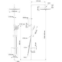 Душевая система Swedbe Hermes с термостатом Хром арт-9090 — фото 12, Душевые стойки