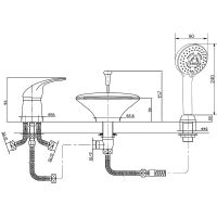 Смеситель на борт ванны Orange Iris Хром арт-M41-333cr — фото 13, Смесители на борт ванны