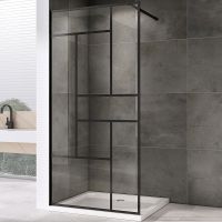 Душевая перегородка Abber Immer Offen 90 профиль Черный стекло прозрачное арт-AG63090B — фото 2, Душевые перегородки