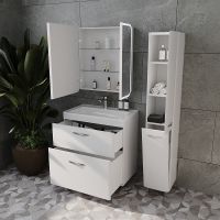 Шкаф пенал Style Line Каре Люкс Plus 30 с бельевой корзиной Белый арт-СС-00002325 — фото 14, Пеналы для ванной комнаты