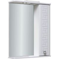 Зеркало со шкафом Runo Авила 60 R с подсветкой Белое арт-00000001047 — фото 1, Зеркальные шкафы в ванную