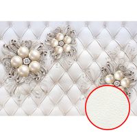 Фреска Ortograf 3D 6696 Фактура флок FLK Флизелин (3,9*2,7) Белый/Бежевый, Цветы/Абстракция арт-6696 (флок FLK) — фото 1, Фрески