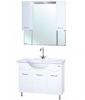 Зеркало со шкафом Bellezza Мари 105 с подсветкой Белое арт-4612918000018 — фото 2, Зеркальные шкафы в ванную