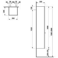 Товар: Шкаф пенал Laufen Case 35 R подвесной Белый матовый арт-4.0202.2.075.463.R - фото 3 Шкаф пенал Laufen Case 35 R подвесной Белый матовый арт-4.0202.2.075.463.R — фото 3, Пеналы для ванной комнаты