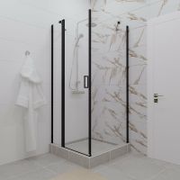 Душевой уголок Triton Йота-Блэк 90х90 профиль Черный стекло прозрачное арт-Щ0000054032 — фото 2, Квадратные душевые уголки
