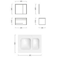 Комплект мебели для ванной Ceruttispa Oglio 60 подвесной Темно-серый арт-10028 — фото 6, Комплекты мебели для ванной