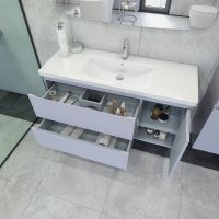 Тумба под раковину Caprigo Forte 120 подвесная Серая матовая арт-36117R-SF028 — фото 3, Тумбы под раковину