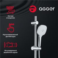 Душевая система Agger Marine Хром арт-A0595000 — фото 3, Душевые стойки