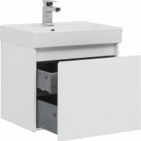 Тумба с раковиной Aquanet Nova Lite 60 подвесная Белая глянцевая арт-245029 — фото 3, Тумбы с раковиной