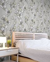 Обои Solo Anemone Винил на флизелине (1,06*10,05) Серый/Бежевый, Геометрия/Цветы арт-168544-26 — фото 2, Обои для стен