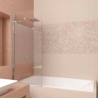 Шторка на ванну Veconi Palau 90 профиль Хром стекло прозрачное арт-PL80-90-01-19C1 — фото 3, Шторки для ванной распашные