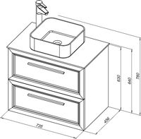 Тумба с раковиной STWORKI Эстерсунд 75 подвесная Белая матовая Монте тиберио арт-460021 — фото 7, Тумбы с раковиной