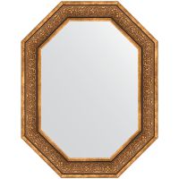 Зеркало Evoform Polygon 89х69 в багетной раме - Вензель бронзовый 101 мм арт-BY 7235 — фото 1, Зеркала в ванную комнату