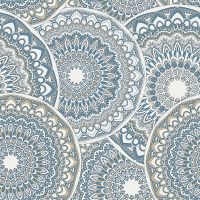 Обои Andrea Rossi Nisida Винил на флизилине (1,06*10) Синий/Бирюзовый, Геометрия/Абстракция арт-54325-6 — фото 1, Обои для стен