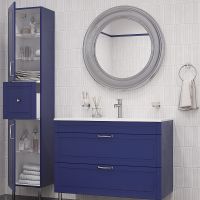 Шкаф пенал Iddis Oxford 36 Синий арт-OXF36N0i97 — фото 5, Пеналы для ванной комнаты