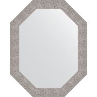 Зеркало Evoform Octagon 76x96 в багетной раме - Чеканка серебряная 90 мм арт-BY 7188 — фото 1, Зеркала в ванную комнату